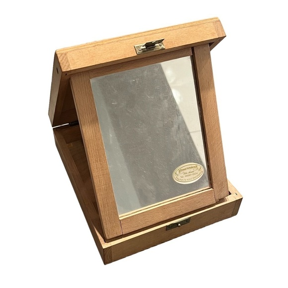 Vintage Wooden Hand Painted Jewelry Box With Mirror Germany - Picture 3 of 10